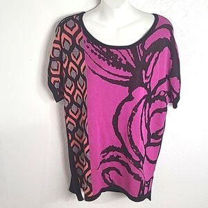 Worthington Aysemetrical Pullover Sweater, Short Sleeve, Size LT, Large/Tall